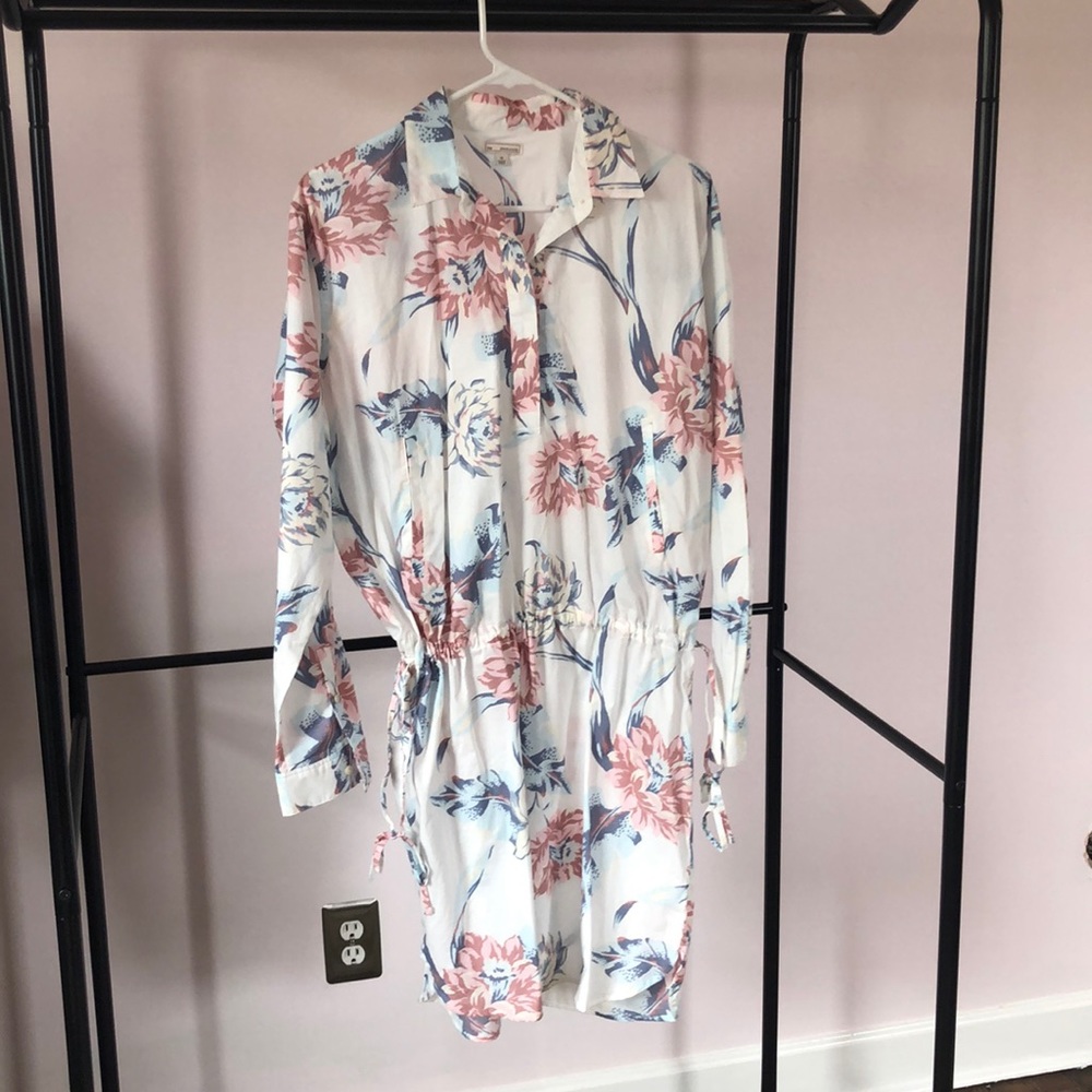 Tropical print gap shirt dress